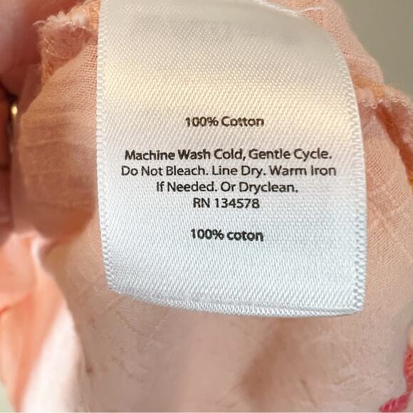 Vineyard Vines Women's Small Shirt Top orange peach Embroidered Short‎ Sleeve - Picture 5 of 6